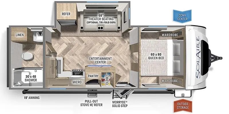Palomino Solaire Ultra-Lite 242 RBS floor plan