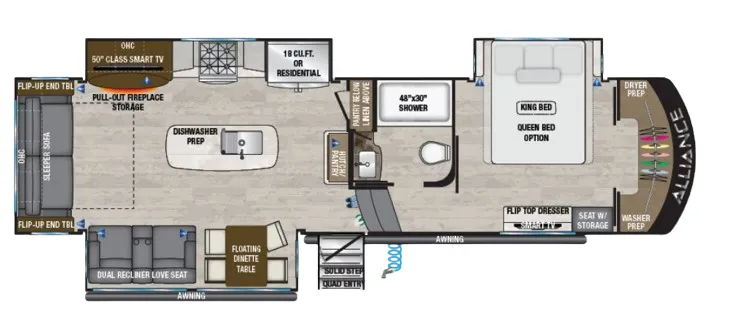 Alliance RV Paradigm 310RL floor plan