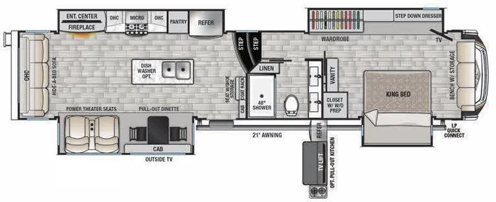Forest River Cedar Creek Champagne Edition 38EBS floor plan
