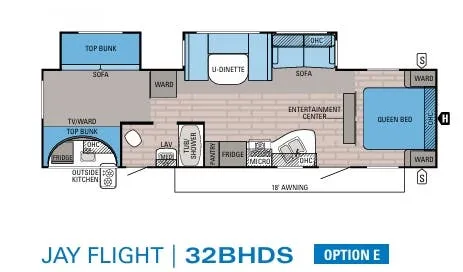 2016 Jayco Jay Flight 32BHDS floor plan