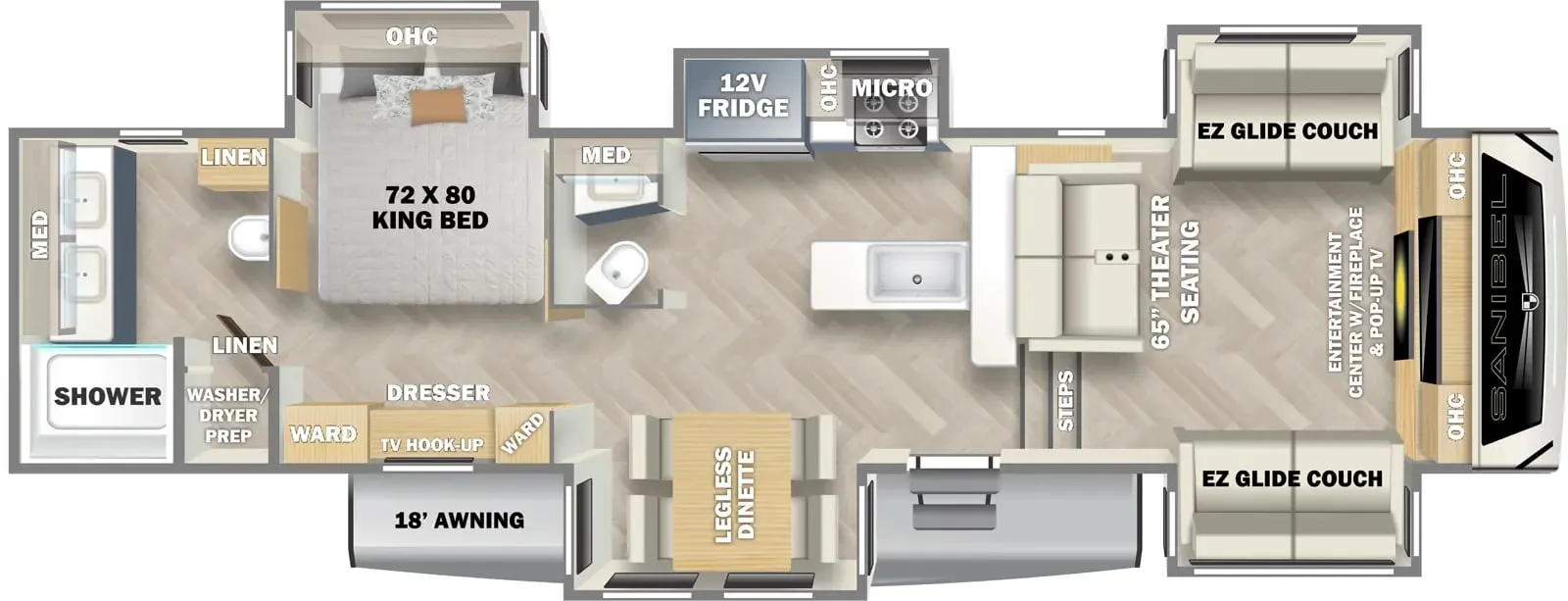 2025 Prime Time Sanibel 3802FLWB - Floor plan
