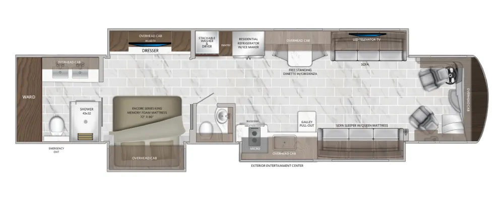 American Coach American Dream 45A floor plan