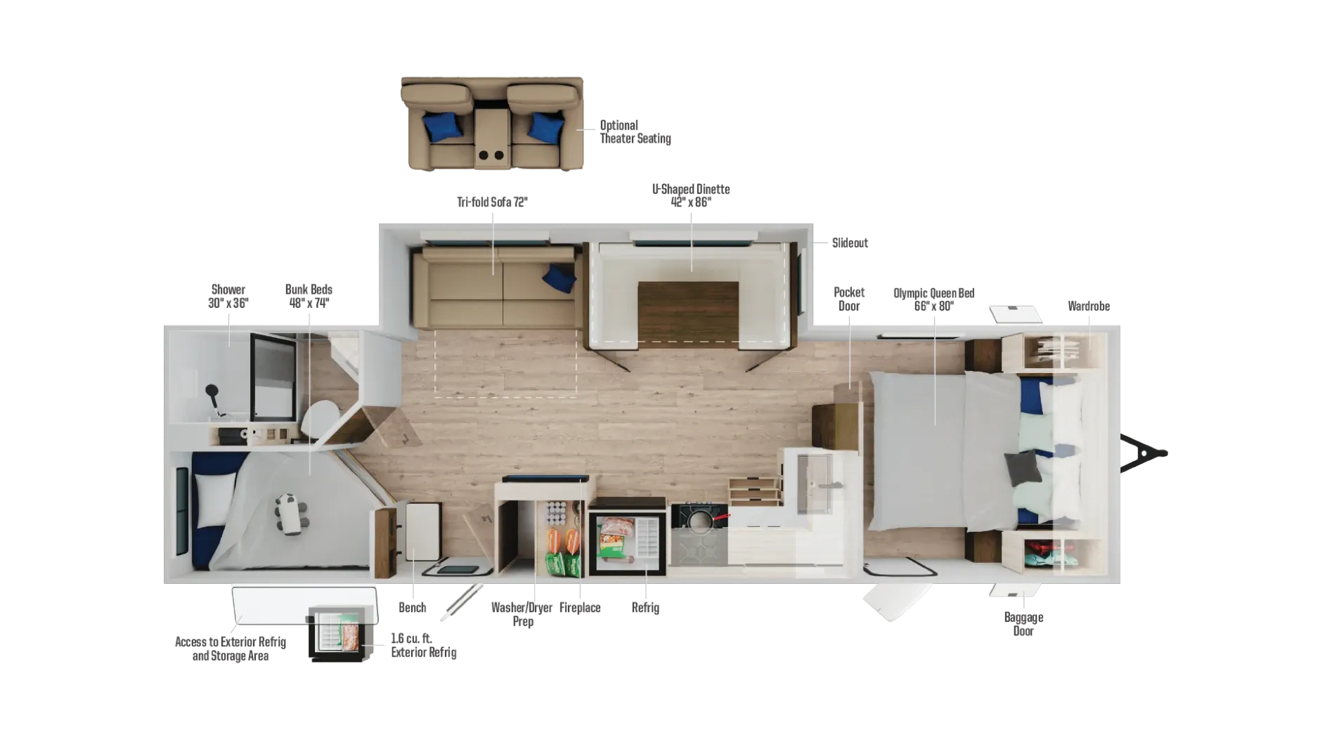 2026 Winnebago Access 27BH - Floor plan
