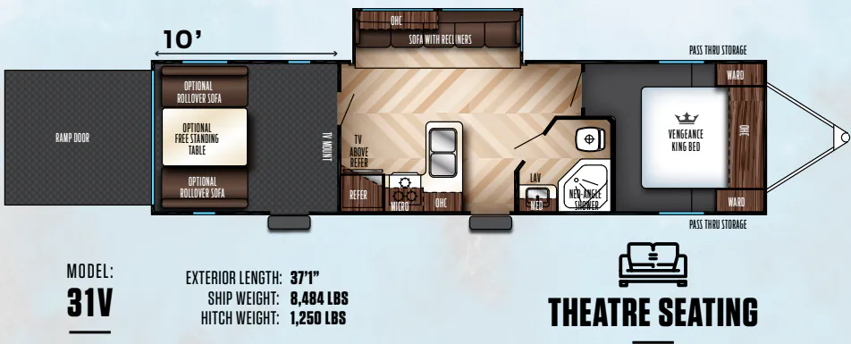 Forest River Vengeance Super Sport 31V floor plan