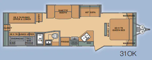 Shasta Oasis 31OK floor plan