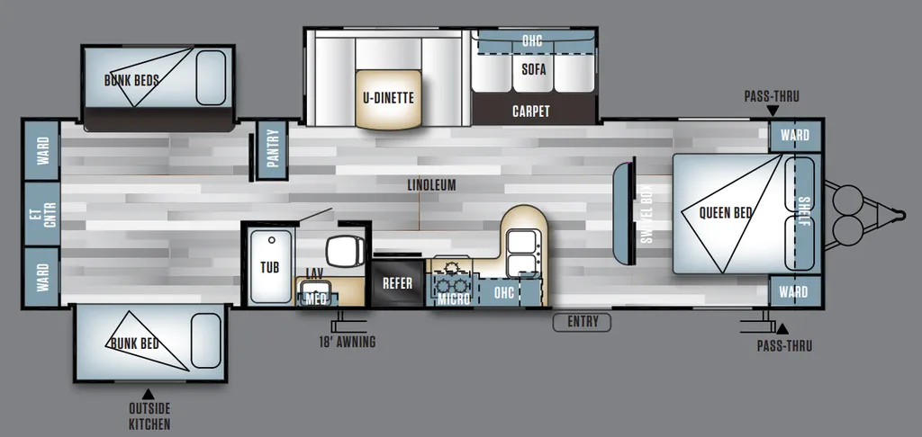 2018 Forest River Salem 31KQBTS floor plan