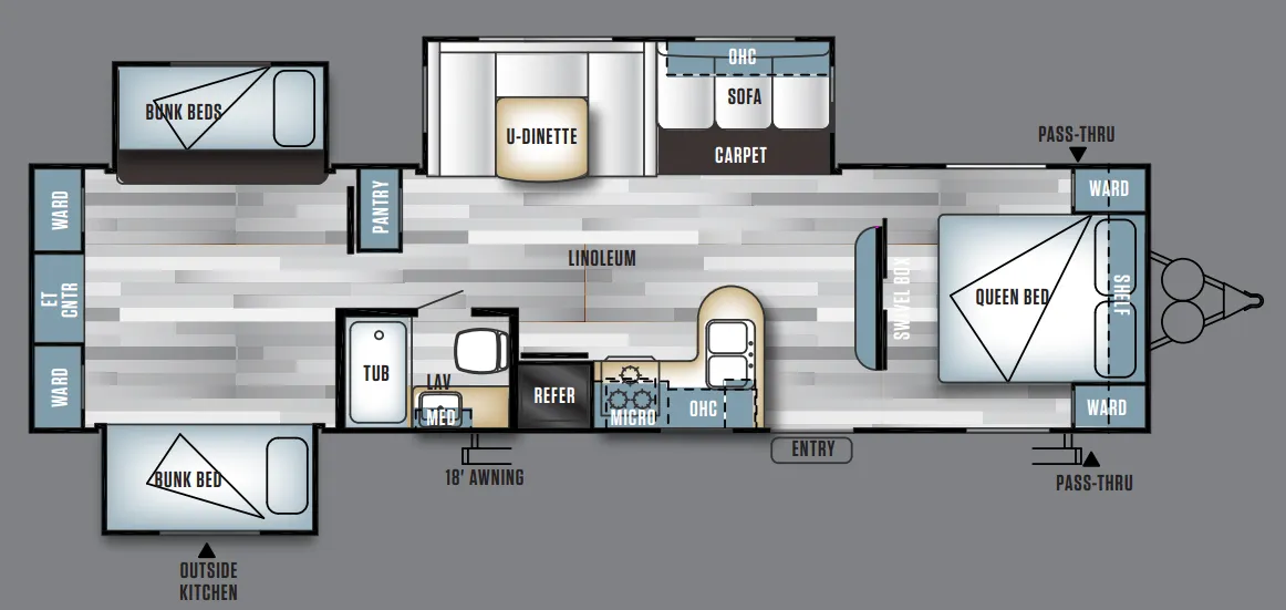 2018 Forest River Salem 31KQBTS - Floor plan