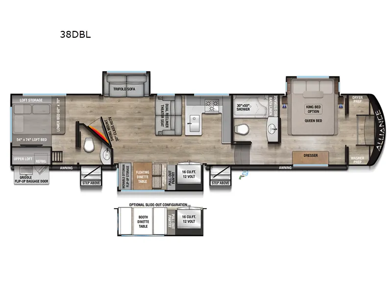 2026 Alliance RV Avenue 38DBL floor plan