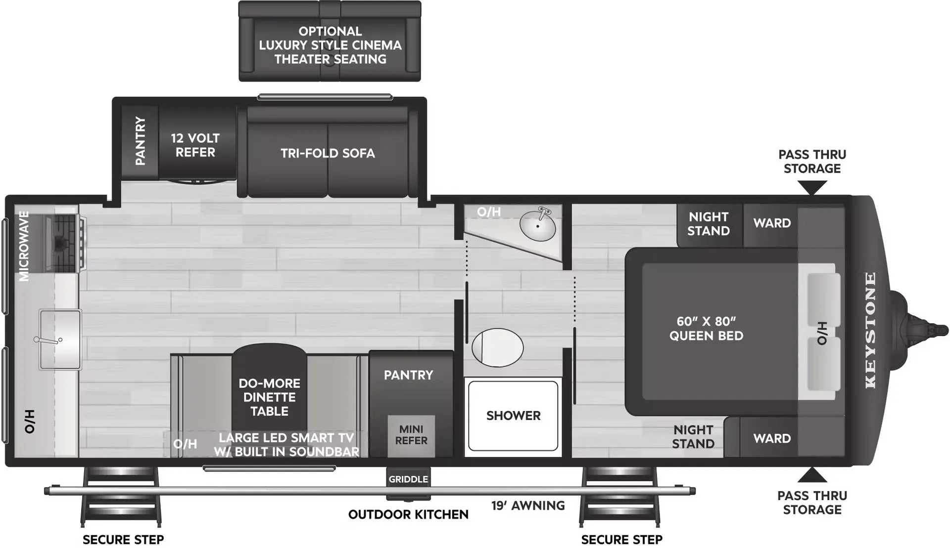 2026 Keystone Bullet Crossfire 245RKS - Floor plan