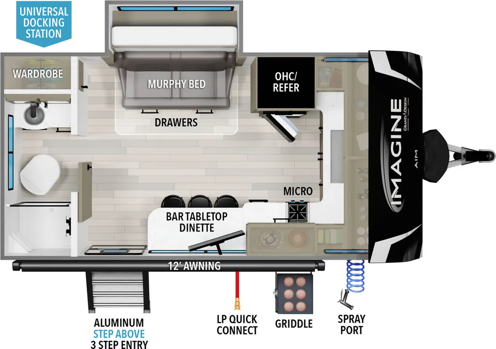 2025 Grand Design Imagine AIM 14MS floor plan
