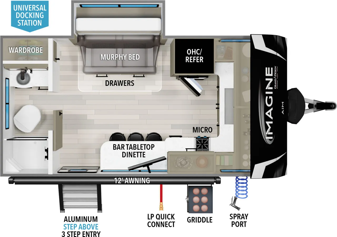 2025 Grand Design Imagine AIM 14MS - Floor plan