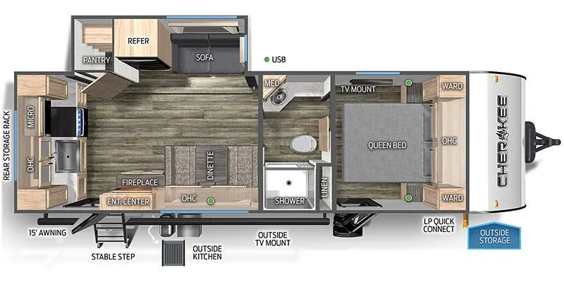 Forest River Cherokee Black Label 233MBBL floor plan