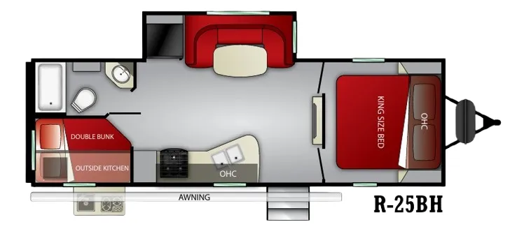 Cruiser RV Radiance 25BH floor plan
