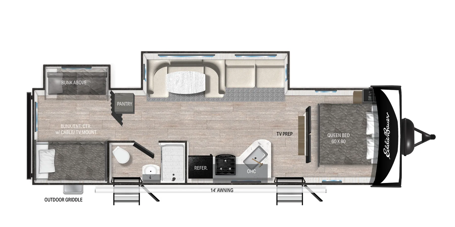 2024 Heartland Eddie Bauer 324BH - Floor plan