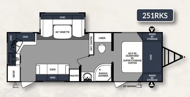 2019 Forest River Surveyor 251RKS floor plan
