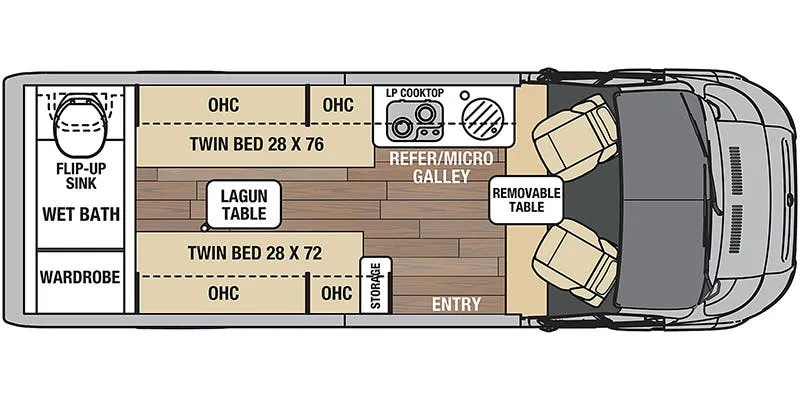 2023 Coachmen Nova 20RB floor plan