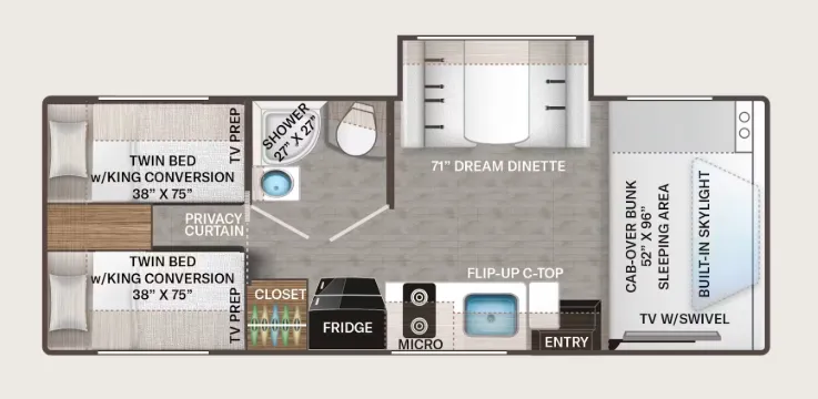 Thor Motor Coach Freedom Eddie Bauer 25EB floor plan