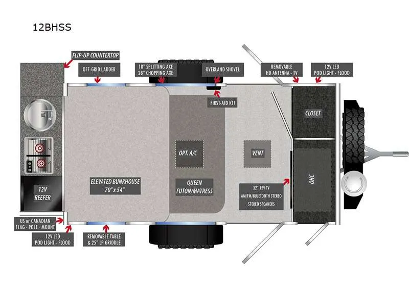 2025 Encore RV ROG 12BH - Floor plan