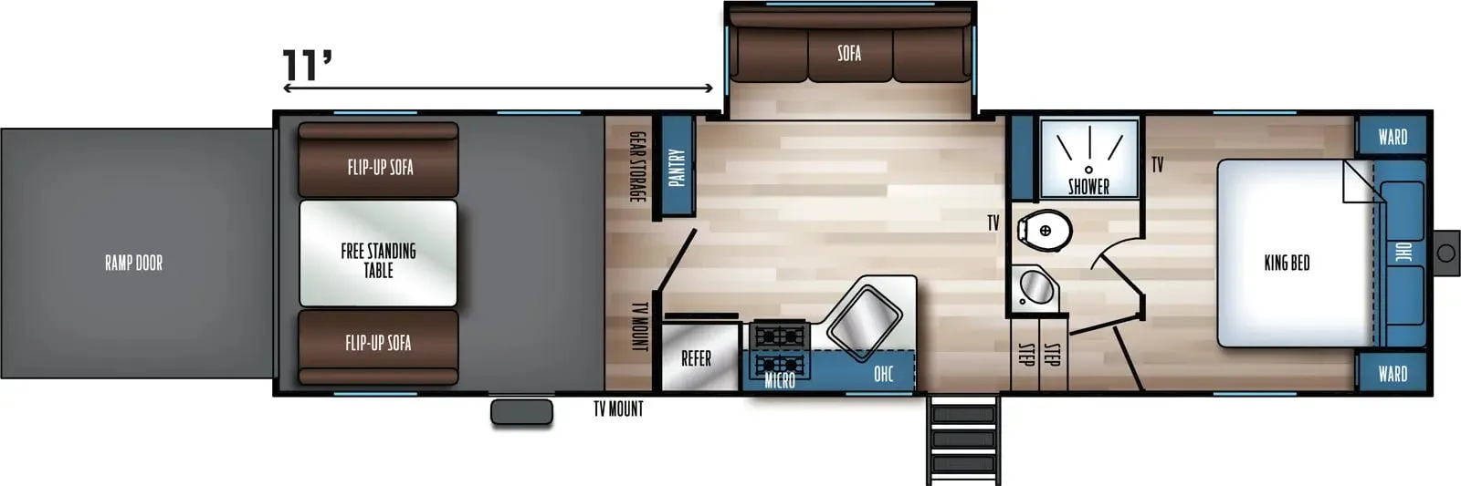 Forest River Vengeance Rogue SUT Wheel Toy Haulers floor plan