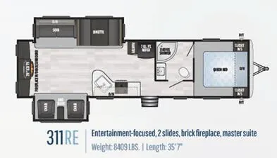 Keystone Springdale 311RE floor plan