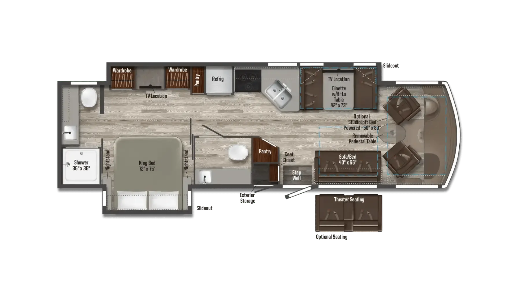 Winnebago Vista 33K floor plan