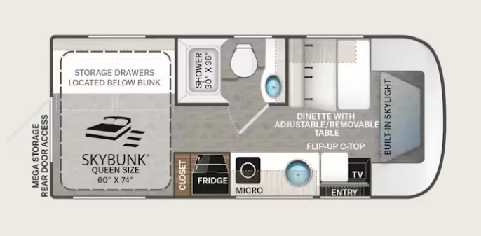 Thor Motor Coach Freedom Eddie Bauer Transit 22ET floor plan