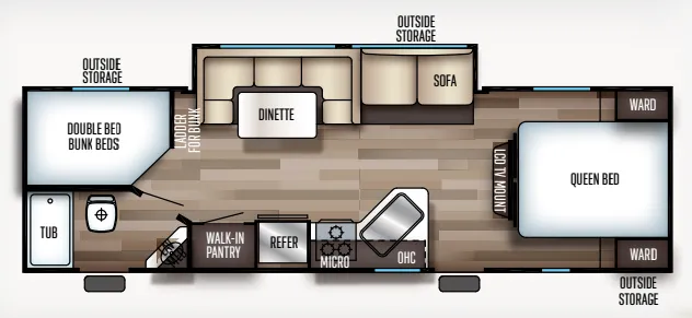 Forest River Cherokee Grey Wolf 26DBH floor plan