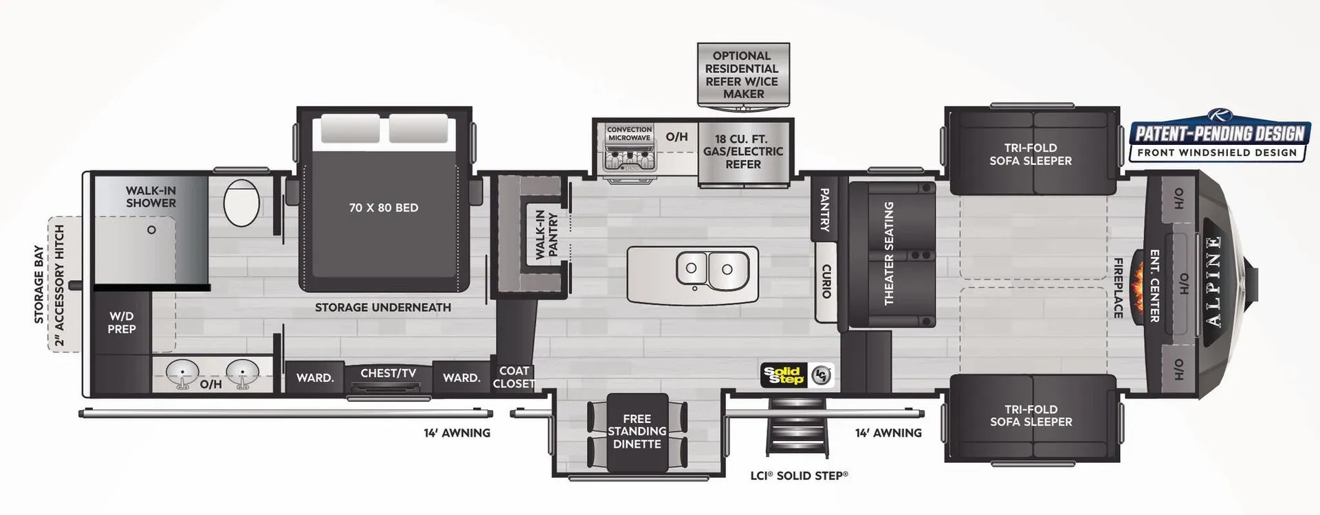 2023 Keystone Alpine 3712KB - Floor plan