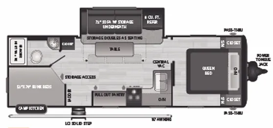 Keystone Hideout 25DBWE floor plan