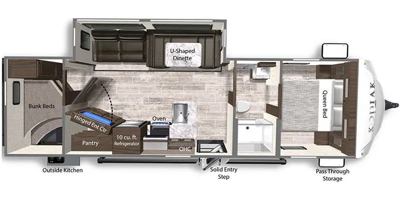 2023 Dutchmen Kodiak Ultra-Lite Ultra-Lite 296BHSL - Floor plan