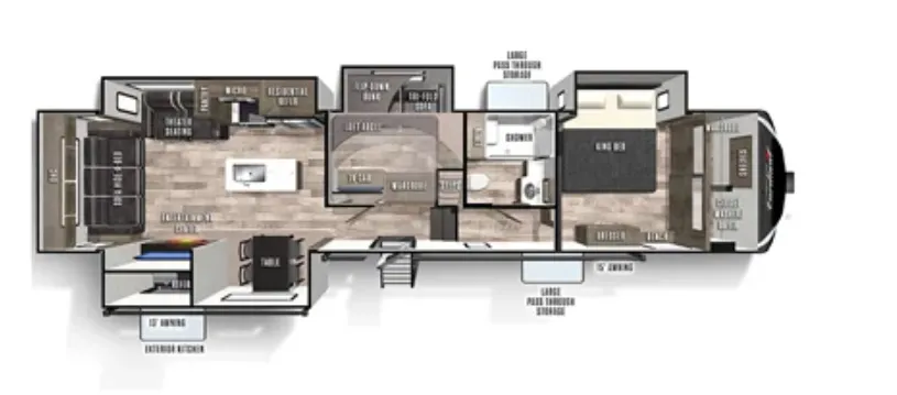 2021 Forest River Cardinal Limited 377MBLE — Floor plan