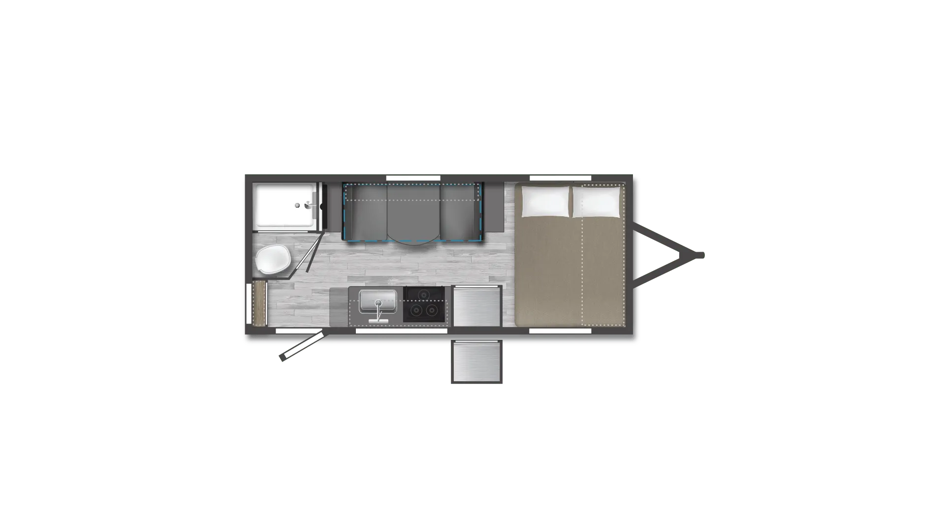 2023 Winnebago Micro Minnie 1720FB - Floor plan