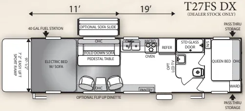 Forest River Shockwave T27FS floor plan