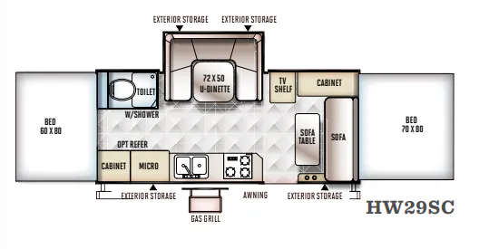 Forest River Flagstaff High Wall HW29SC floor plan
