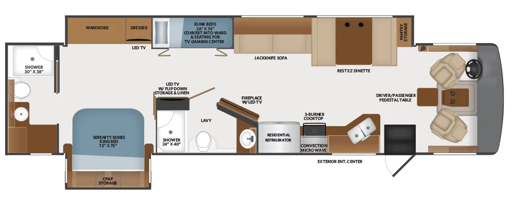 Fleetwood Bounder 36F floor plan