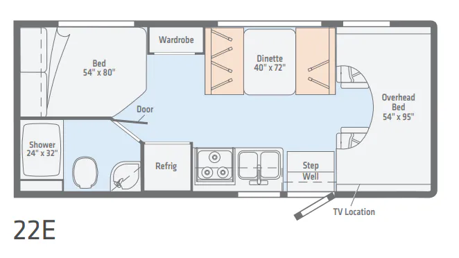 Winnebago Outlook 22E floor plan