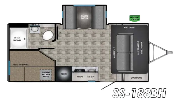 CrossRoads Sunset Trail Super Lite SS188BH floor plan