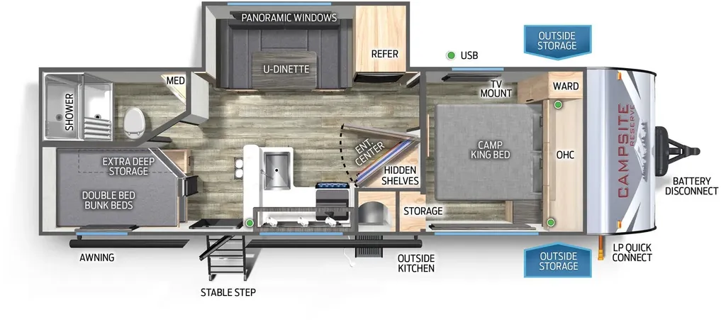 2025 Forest River Campsite Reserve 23LM floor plan
