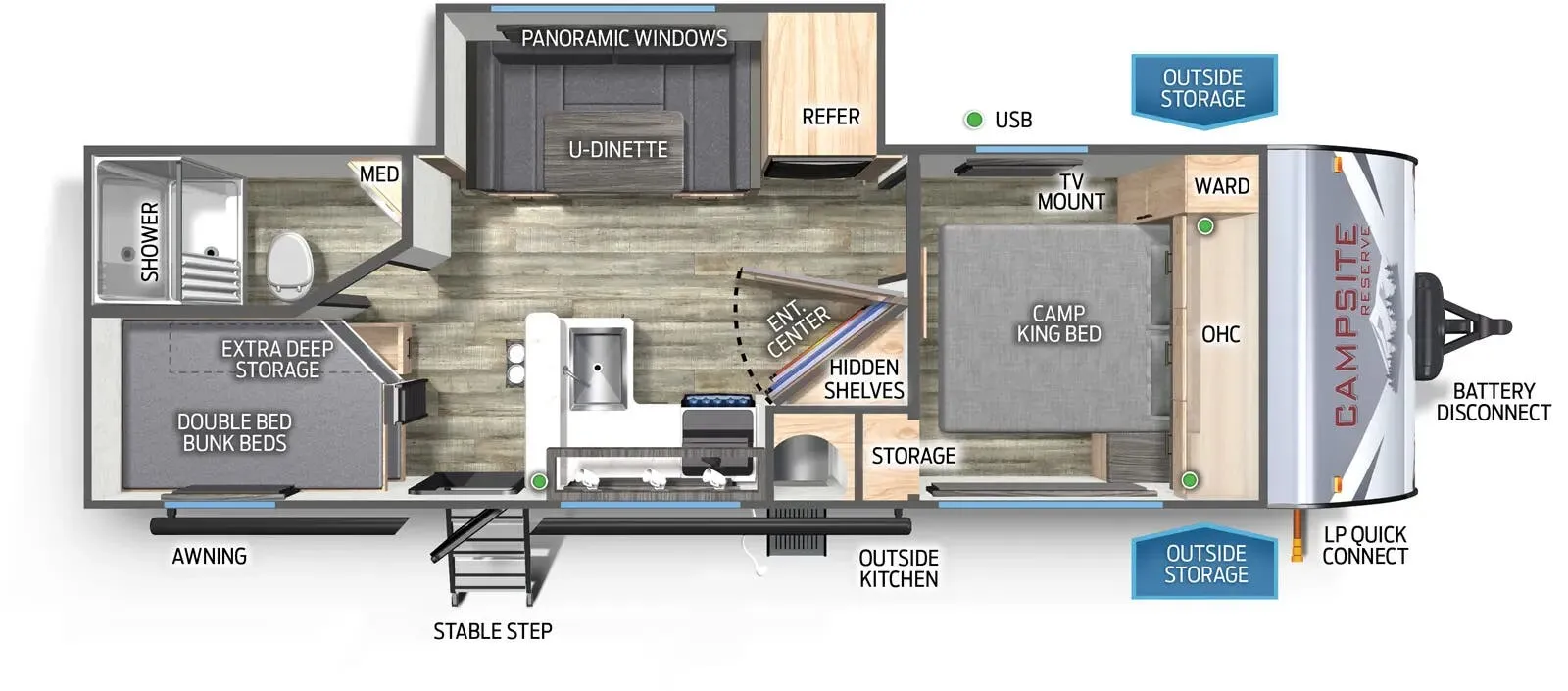 2025 Forest River Campsite Reserve 23LM - Floor plan