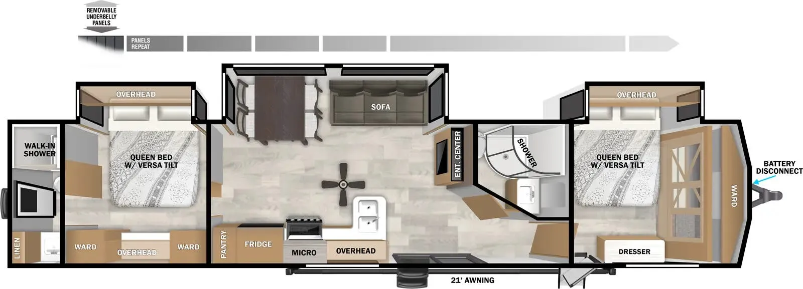 Forest River Wildwood Lodge 42DMS floor plan