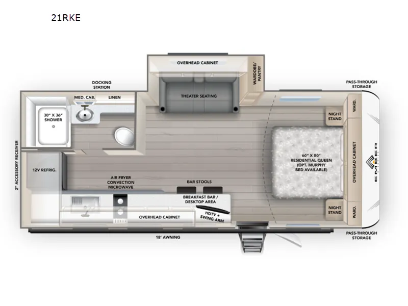 2026 Ember RV E Series 21RKE - Floor plan