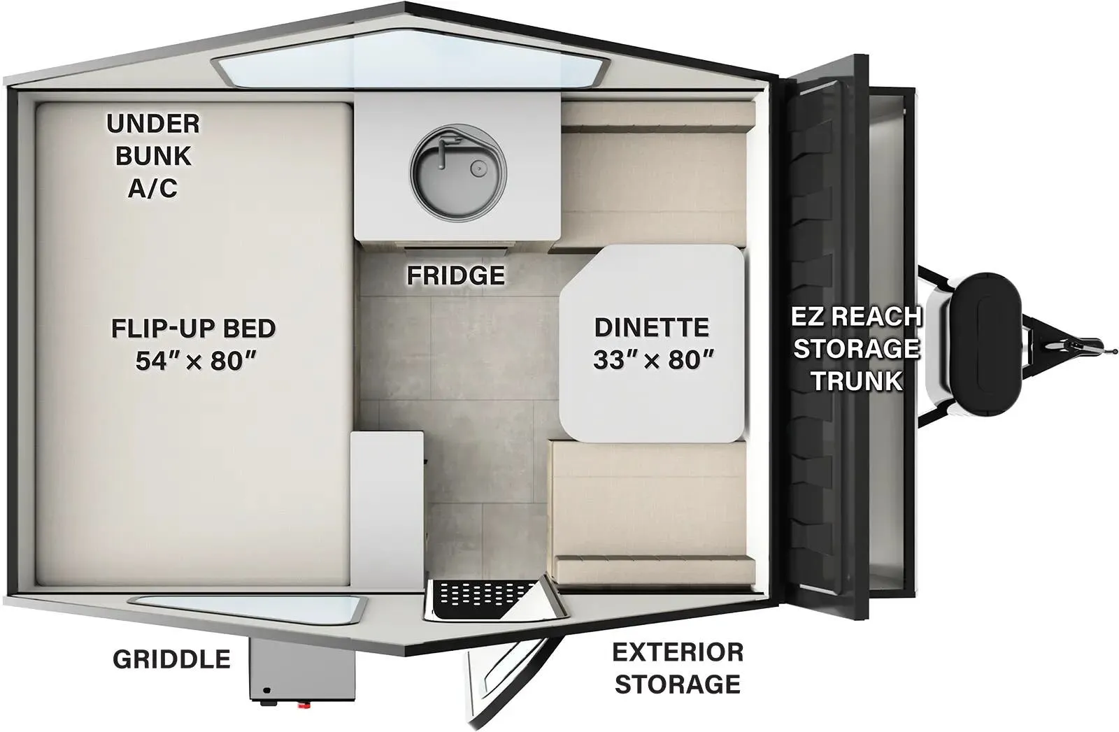 Forest River Rockwood Hard Side A101RB floor plan