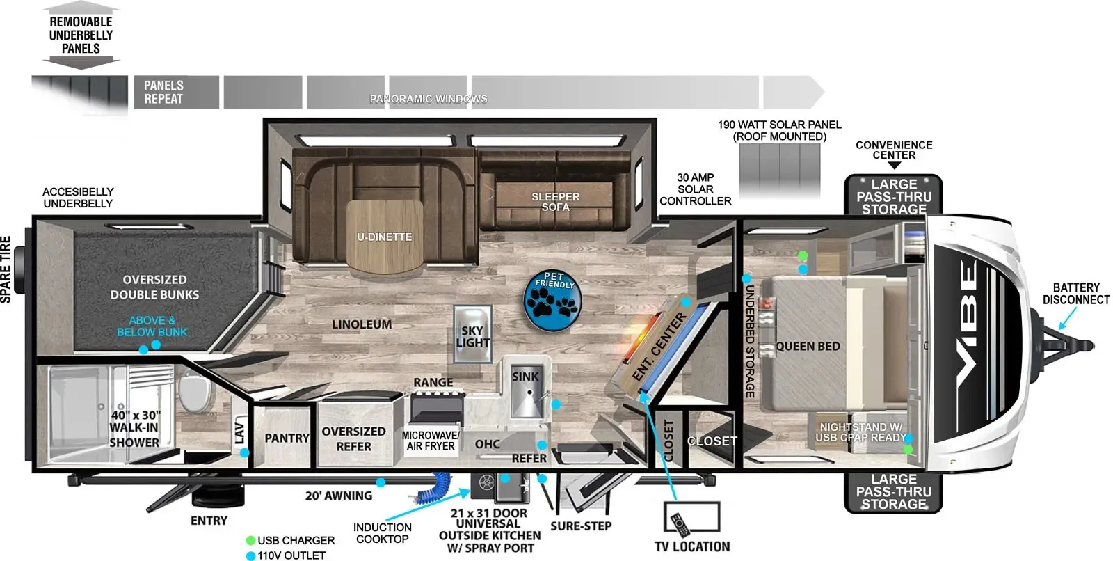 2024 Forest River Vibe 26BH - Floor plan