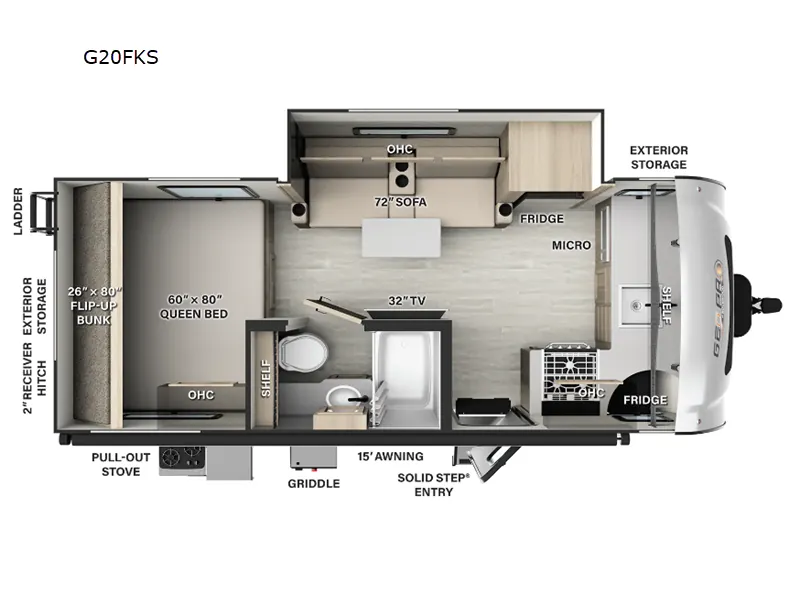 2024 Forest River Rockwood Geo Pro G20FKS - Floor plan