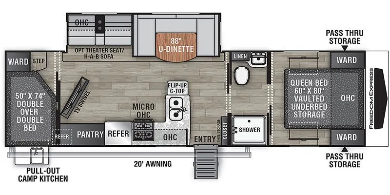 2023 Coachmen Freedom Express Ultra Lite 294BHDS floor plan