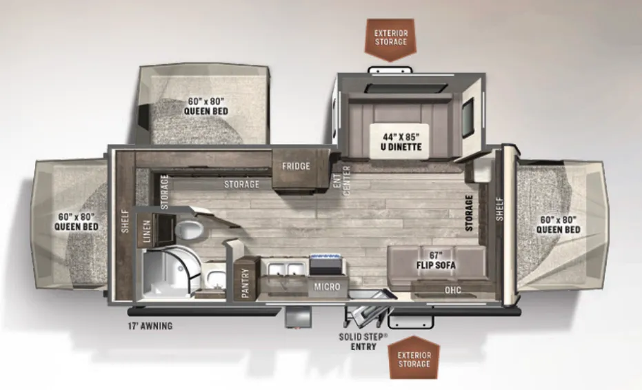 2012 Forest River Rockwood Roo 233S - Floor plan