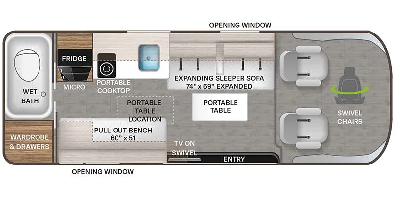 2025 Thor Motor Coach Tellaro 20H - Floor plan