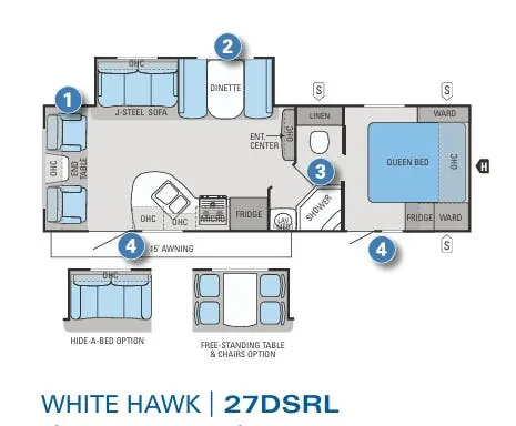 Jayco White Hawk 27DSRL floor plan