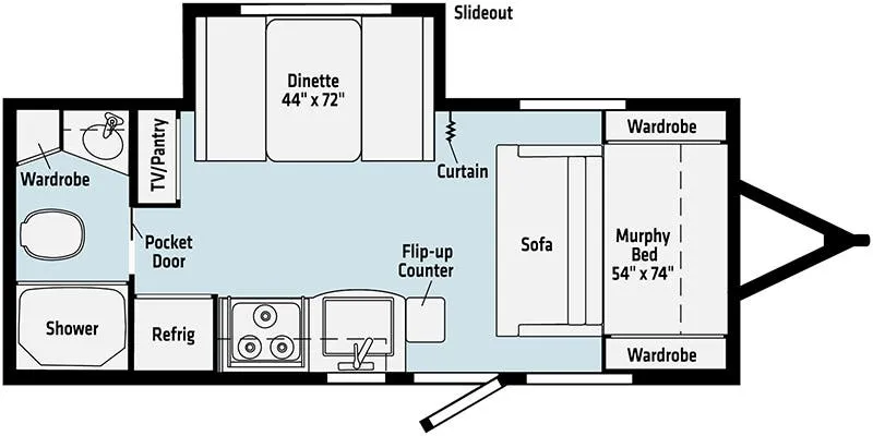 2022 Winnebago Micro Minnie 2108DS floor plan