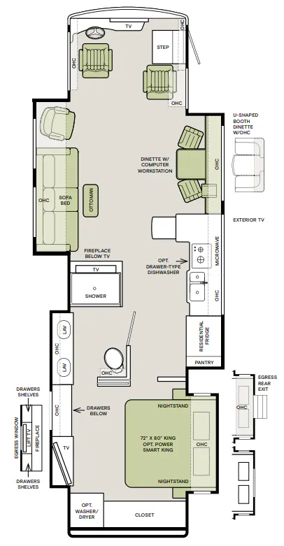 Tiffin Allegro Bus 37 AP floor plan